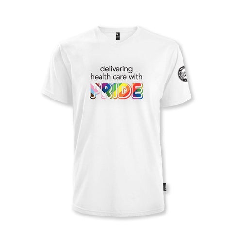 Delivering Health Care with Pride - White short sleeve