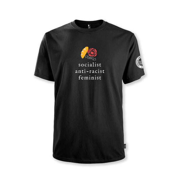 Socialist Anti-Racist Feminist Black Short Sleeve Shirt