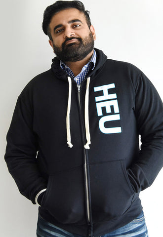 Sweatshirt Hooded with HEU letters - Black